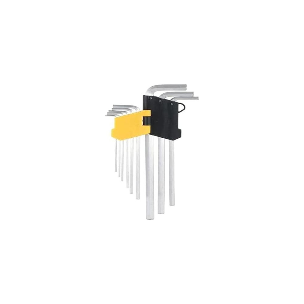 Abbas Ali Hex Key Set 9 Piece, Long Arm Ball Point Allen Hex Key Wrench, Metric Long 1.5 mm To 10 mm, For Home Maintenance