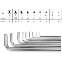Abbas Ali Hex Key Set 9 Piece, Long Arm Ball Point Allen Hex Key Wrench, Metric Long 1.5 mm To 10 mm, For Home Maintenance