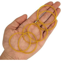 Abbas Ali 200 Pcs Elastic Rubber Band With Plastic Jar, 5cm 2 Inch, Yellow