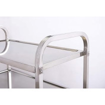 Abbas Ali Three Tier Stainless Steel Dining Service Cart Trolley