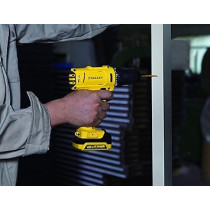 Stanley Cordless Drill Driver, 10.8V Li Ion, 2 Speed, Reversible, 10mm Chuck, x 1.5 Ah Batteries, With Kit Box, Yellow/Black, Scd121S2K-B5