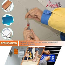 Abbas Ali Dry Wall Gypsum Screw, Hardened Carbon Steel, Black With Nylon Plug 6mm 100Pcs In Plastic Jar With Screwdriver And Gloves 6mm x 2Inch