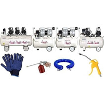 Abbas Ali Oil free Silent Low Noise Air Compressor Use For Tyre, Paint, Garage, Factory With 10 Meter Hose Air Cleaning Gun And Petrol Deisel Washing Gun, 100 Liter 3 Head