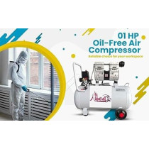 Abbas Ali Oil free Silent Low Noise Air Compressor Use For Tyre, Paint, Garage, Factory With 10 Meter Hose Air Cleaning Gun And Petrol Deisel Washing Gun, 100 Liter 3 Head