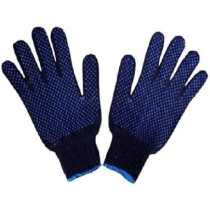 Abbas Ali Blue Dotted Double Sided Cotton Hand Gloves For Industrial And Indore, 24pcs