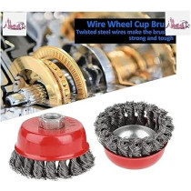 Abbas Ali Cup Wire Brush Drill Attachment Electric Drill Wire Brushes Used For Removal Of Rust, Corrosion And Paint (Twisted, M14X 3Inch)