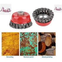 Abbas Ali Cup Wire Brush Drill Attachment Electric Drill Wire Brushes Used For Removal Of Rust, Corrosion And Paint (Twisted, M14X 3Inch)