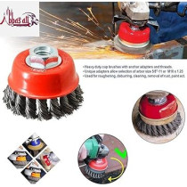 Abbas Ali Cup Wire Brush Drill Attachment Electric Drill Wire Brushes Used For Removal Of Rust, Corrosion And Paint (Twisted, M14X 3Inch)
