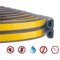 Abbas Ali Weather Rubber Seal Weather Strip Foam Tape 10 Meter- D -Shaped Epdm Foam Seal, Door Window Anti-Collision Self-Adhesive Rubber High Strength Tape System, Soundproofing Draft Stopper