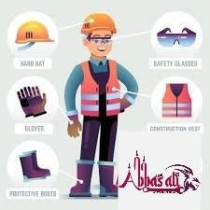 Abbas Ali Safety Kit For Men Used In Construction, Cleaning Service, Automobiles, Maintaince Etc Includes Safety Shoes, Safety Helmet, Gloves,Googles And Jacket, 41 EU