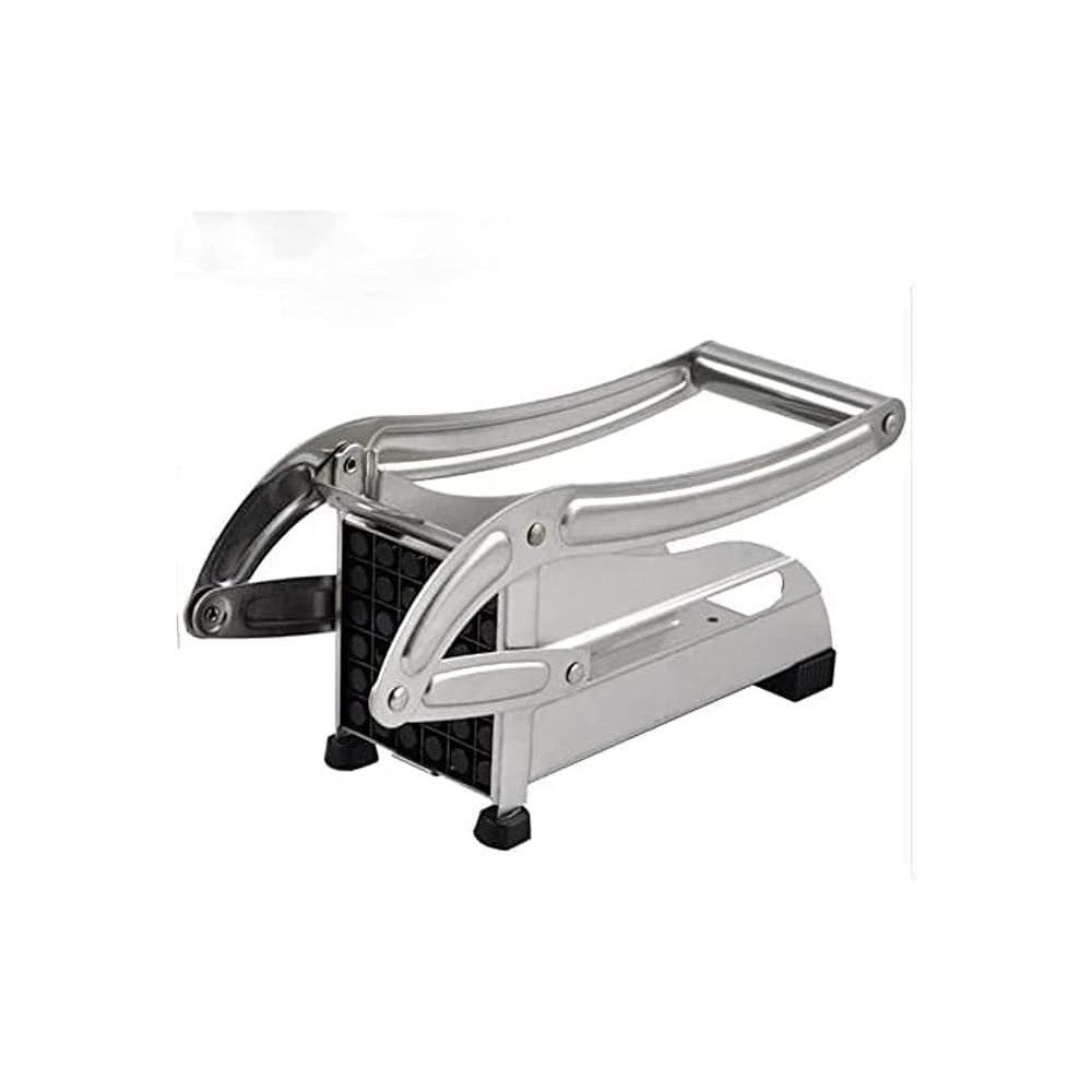 Abbas Ali Potato Chippers, Homeself Stainless Steel French Fries Cutter With 2 Thickness Adjustable Blades, For Carrots Apples Cucumbers Onions Veg Sticks, Silver