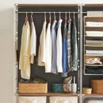 Abbas Ali 95 Cm Wardrobe Bar, Clothes Rod, Round Chromed Steel With Fittings, Easy Installation, Rail Coat Rack Wall Or Clothes Rail
