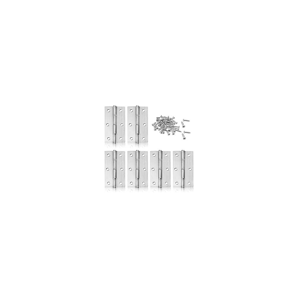 Abbas Ali 6Packs Cabinet Hinge Stainless Steel Hinges 40 X 70Mm For Cupboard, Cabinet, Windows, Door With Screws