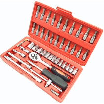 Abbas Ali 1/4 Inch Drive Socket Ratchet Wrench Socket Bit Combination Tools Kit For Auto Repairing And Household, Metric, Pack Of 46 Piece Socket Spanner Set, 0.6 Cm