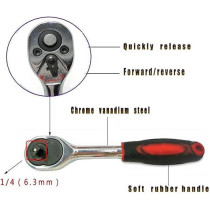 Abbas Ali 1/4 Inch Drive Socket Ratchet Wrench Socket Bit Combination Tools Kit For Auto Repairing And Household, Metric, Pack Of 46 Piece Socket Spanner Set, 0.6 Cm