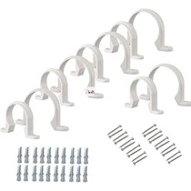 Abbas Ali Pvc White U Clamps Fastener Hanger Pipe Clamps Clip With Screw And Plug, For Conduit Pipe Fixing Bracket And Support Water Pipe And Gas Pipe – 10 Pcs (3 Inch)