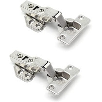 Abbas Ali 2Pcs Stainless Steel Soft Close Cabinet Door Hinges Half Overlay Hydraulic Buffer Hinge