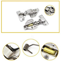 Abbas Ali 2Pcs Stainless Steel Soft Close Cabinet Door Hinges Half Overlay Hydraulic Buffer Hinge