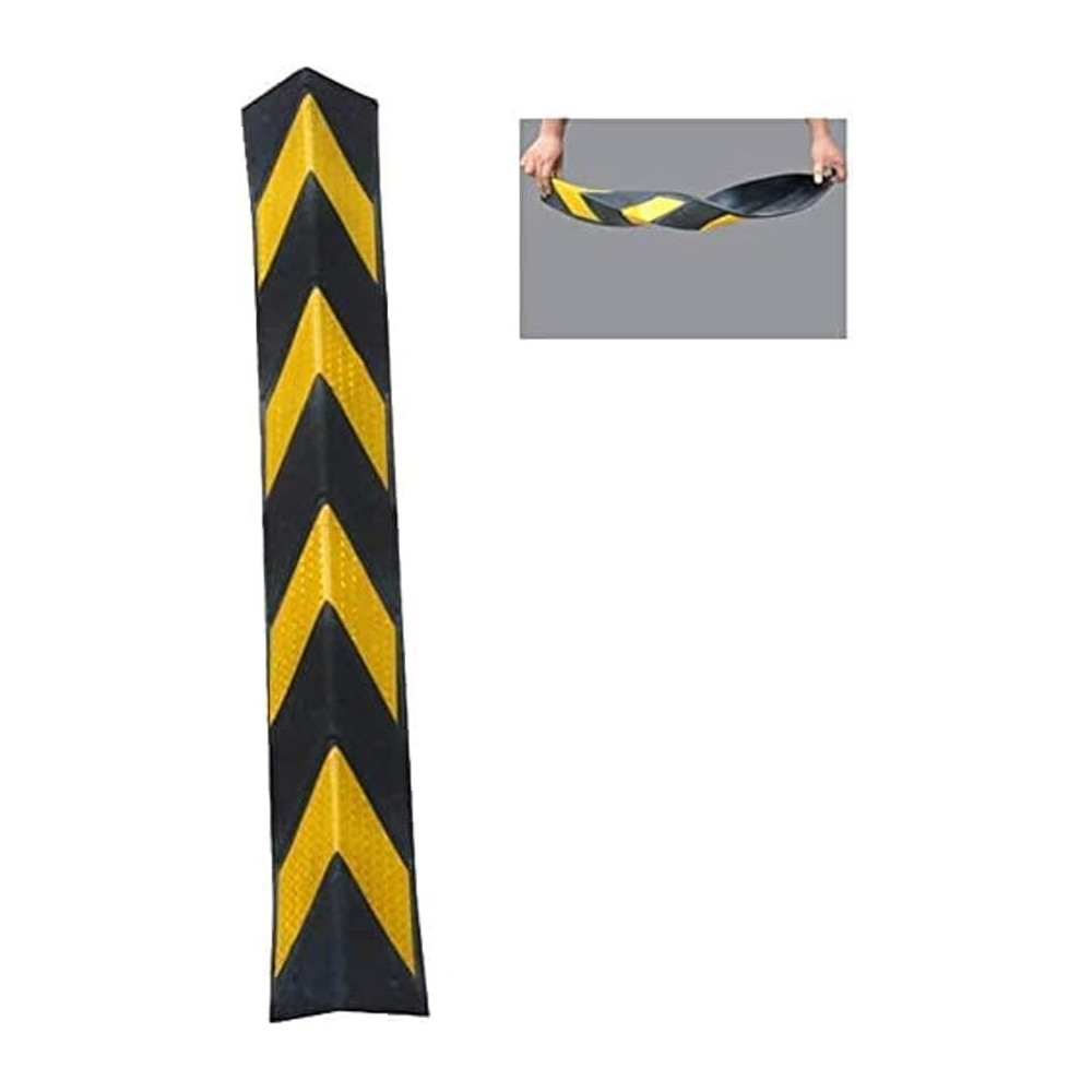 Abbas Ali Car Parking Protector Garage And Warehouse Columns Wall Warning Rubber Corner Guard, Bumper Protectors And Anti-Scratch Rubber, Yellow & Black, Corner Guards, 80 x 9 x 9 Cm
