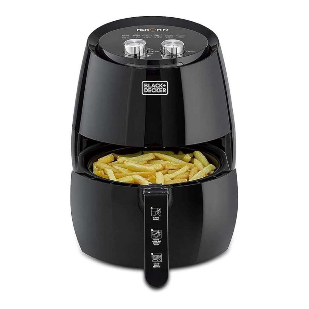Black+Decker 4.5L Rapid Air Convection Manual Aerofry Airfryer, Black - AF350-B5