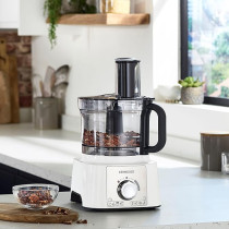 Kenwood Food Processor 1000W Multi-Functional With 3L Bowl, 2 Stainless Steel Disks, Blender, Grinder Mill, Whisk, Dough Maker FDP65 400Wh, White