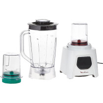 Moulinex Blender 1.5 Litre, With Ice Crush Technology And 2 Grinder And Chopper Accessories, 450 Watts, White, LM2B3127