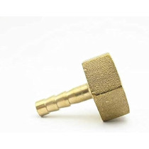 Abbasali Pipe Fittings 8mm Hose Barb X 1/2 Inch BSP Female Thread Brass Barbed Pipe Fitting Nipple Coupler Connector Adapter For Fuel Gas Water Pipe Joint, Pack Of 2 Pcs