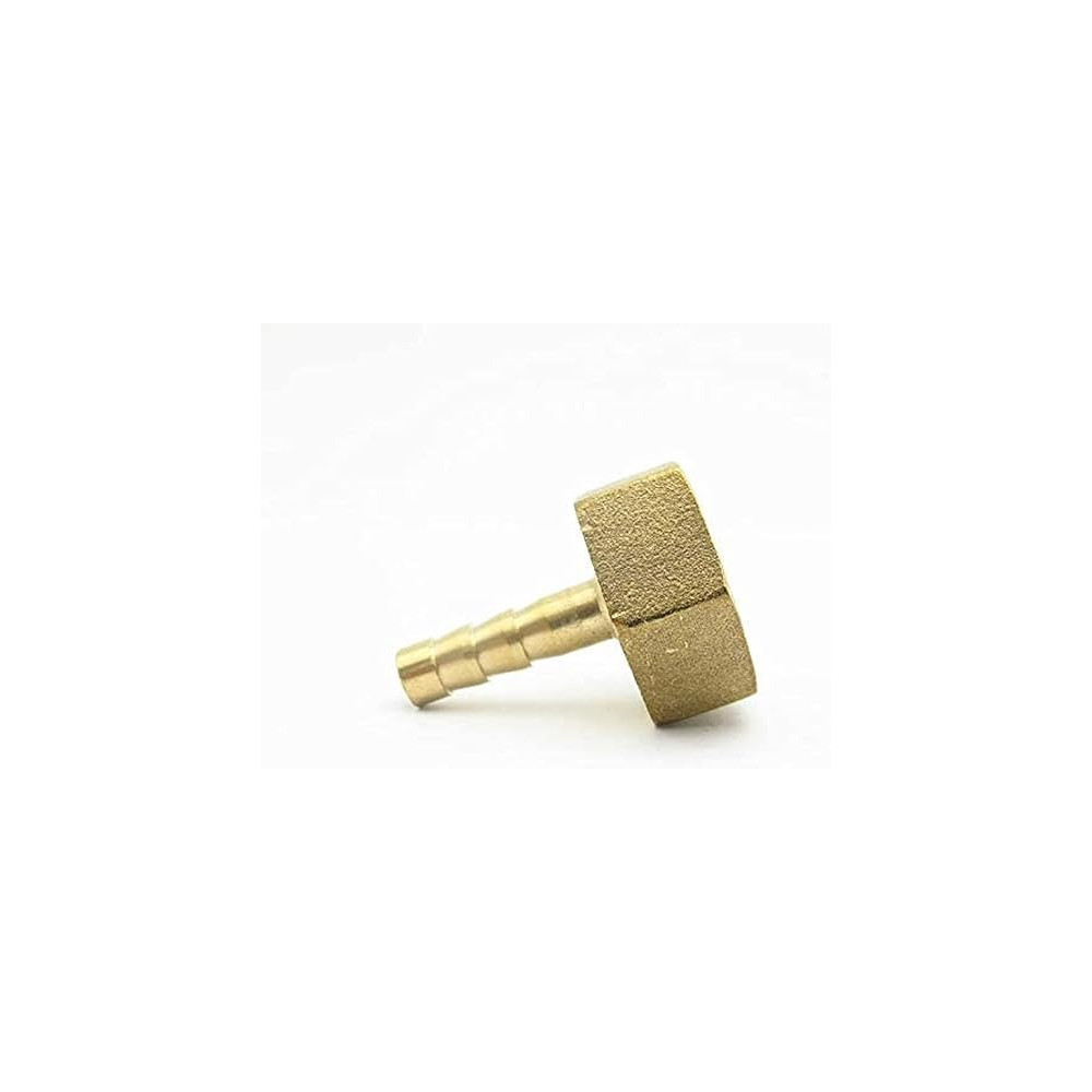 Abbasali Pipe Fittings 8mm Hose Barb X 1/2 Inch BSP Female Thread Brass Barbed Pipe Fitting Nipple Coupler Connector Adapter For Fuel Gas Water Pipe Joint, Pack Of 2 Pcs
