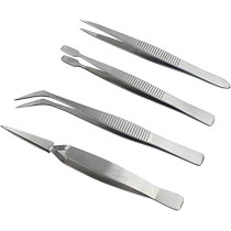 Stainless Steel Electronics Forceps Eyebrow And Makeup Repair Tweezers, Set Of 4 Pieces