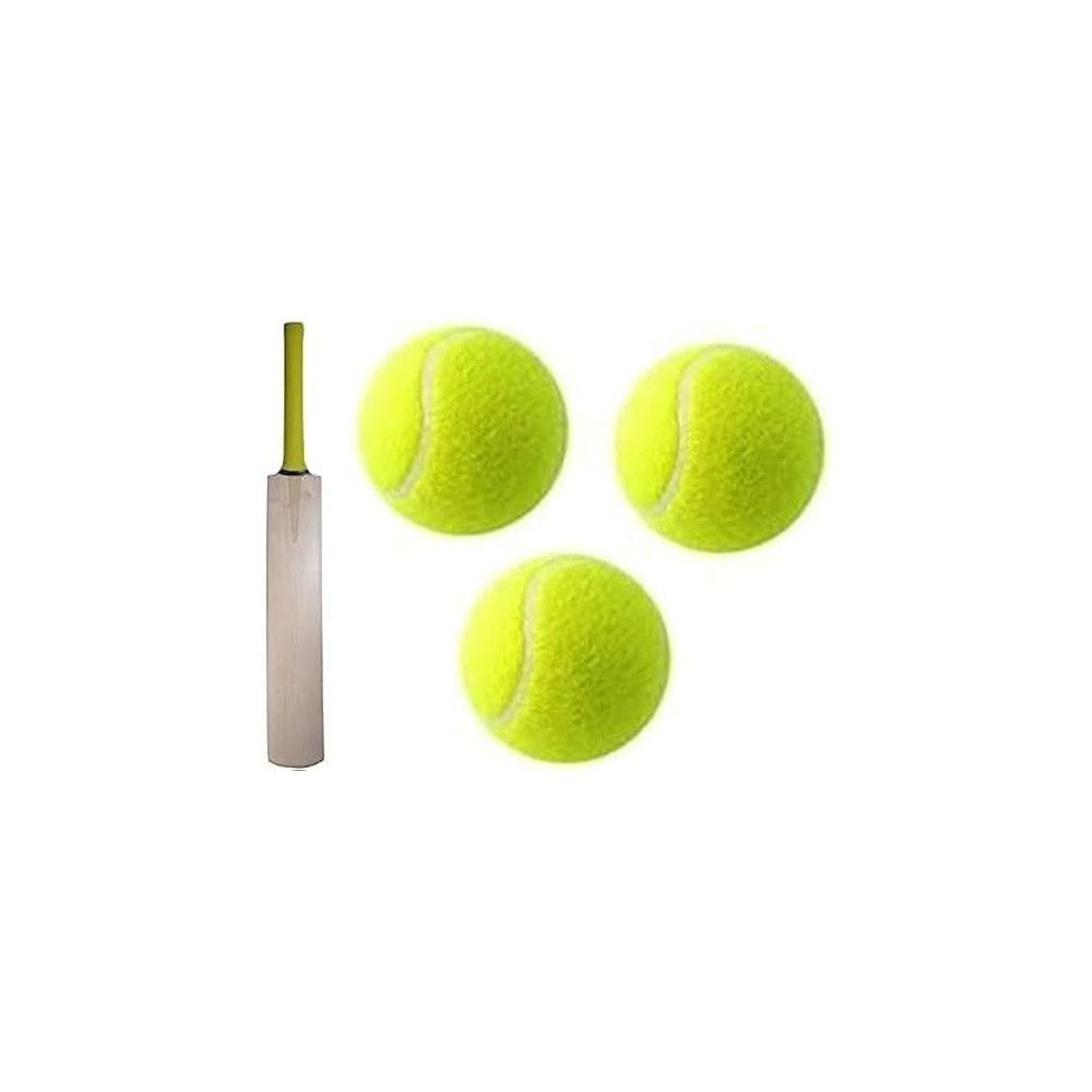Abbasali Cricket Bat With 6 Pcs Tennis Ball Set