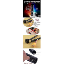 Abbasali 30 Ft Dog Cat Cord Protector, Split Loom Tubing Cover Auto, Home, Marine, 15.8mm 30Ft