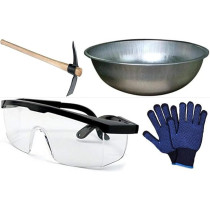 Abbasali Pick Axe, Wooden Handle With Gi (Tagari) Ghamela,Gloves And Google For Digging Land