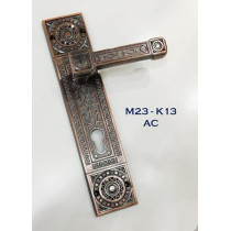 Abbasali Wooden Door Handle And Door Lock For Entrance And Interior Doors Model M23-K13, White/Gold