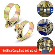 Abbasali T Bolt Hose Clip, Zinc Plated, Pack Of 10 Pieces, 214 to 226mm