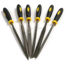 Generic 6Pcs File Set With Rubber Handles, High Hardness for Metal Surface Filing