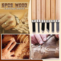 Generic 6Pcs Set Wood Carving Chisels Tool Knife, Woodcut Woodworking Craft Kit, Multicolor