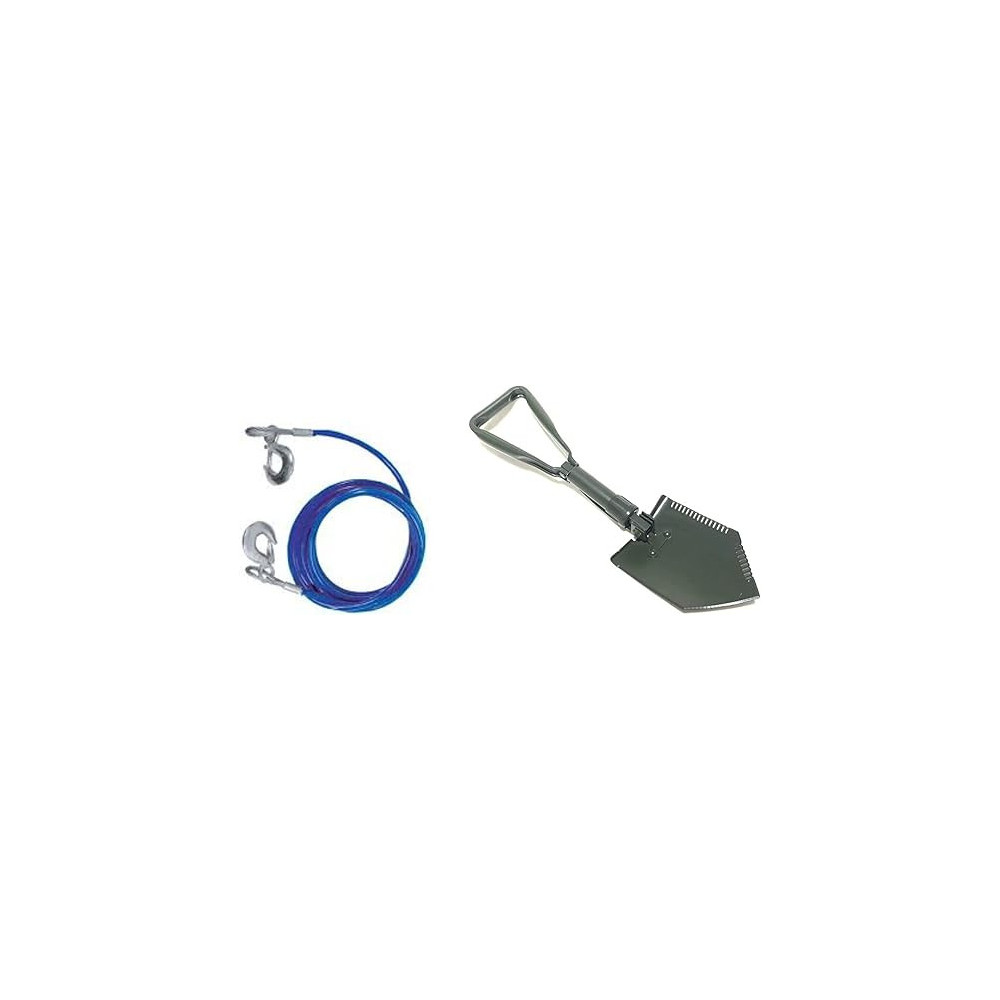 Abbasali Compact Convenient Steel Towing Rope With Folding Showel