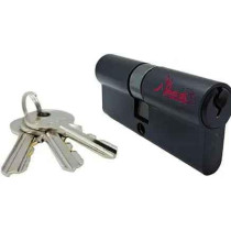 Abbasali Zinc Door Lock Cylinder With Two Sides Key Black For Wooden And Aluminium Doors With Screwdriver, 80mm