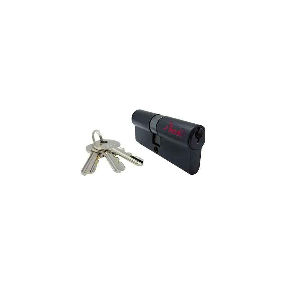 Abbasali Zinc Door Lock Cylinder With Two Sides Key Black For Wooden And Aluminium Doors With Screwdriver, 80mm