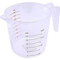 Abbasali 800ml Measuring Jug, Bpa Free, Measure Liquid, Oil And Baking Items For Kitchen And Restaurant Purpose, Microwave, Freezer And Dishwasher Safe, Clear