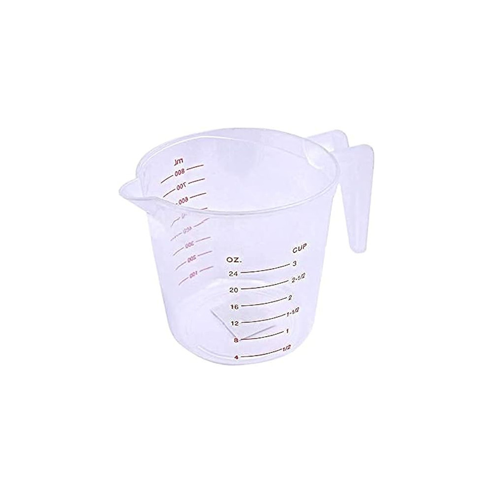 Abbasali 800ml Measuring Jug, Bpa Free, Measure Liquid, Oil And Baking Items For Kitchen And Restaurant Purpose, Microwave, Freezer And Dishwasher Safe, Clear