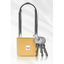 Abbasali Long Shackle Padlock With Keys, Outdoor Security Padlock For Shed, Garage, Garden, Gate