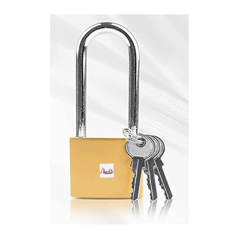 Abbasali Long Shackle Padlock With Keys, Outdoor Security Padlock For Shed, Garage, Garden, Gate