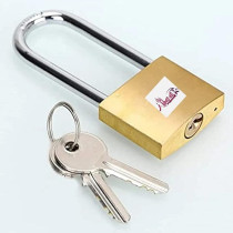 Abbasali Long Shackle Padlock With Keys, Outdoor Security Padlock For Shed, Garage, Garden, Gate