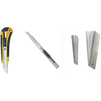 Abbasali Differnet Sizes Of Knife With 10Pcs For Cutting And Carving Papers, Plastic, Leather, Fabric Etc
