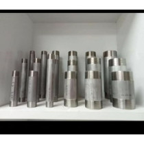 Abbasali Threaded Pipe Fitting Coupler Stainless Steel Barrel Nipple, 2 x 4 Inch