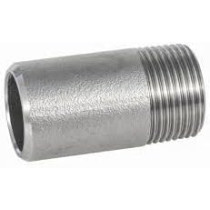 Abbasali Threaded Pipe Fitting Coupler Stainless Steel Barrel Nipple, 2 x 4 Inch