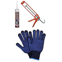 Abbasali Liquid Nail, Ideal For Bonding Of Wood And PVC Skirting Boards, Particleboard, Any Metal, Concrete, Fibrous, Cement Sheet, Brick And Floor Panels With Silicon Gun And Gloves With 6pcs Silicone