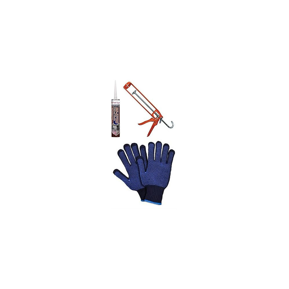 Abbasali Liquid Nail, Ideal For Bonding Of Wood And PVC Skirting Boards, Particleboard, Any Metal, Concrete, Fibrous, Cement Sheet, Brick And Floor Panels With Silicon Gun And Gloves With 6pcs Silicone