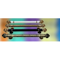 Abbasali Flotar Carvin Wooden and Glass Door Handles, Set of 2 Pieces, 400mm, Chrome